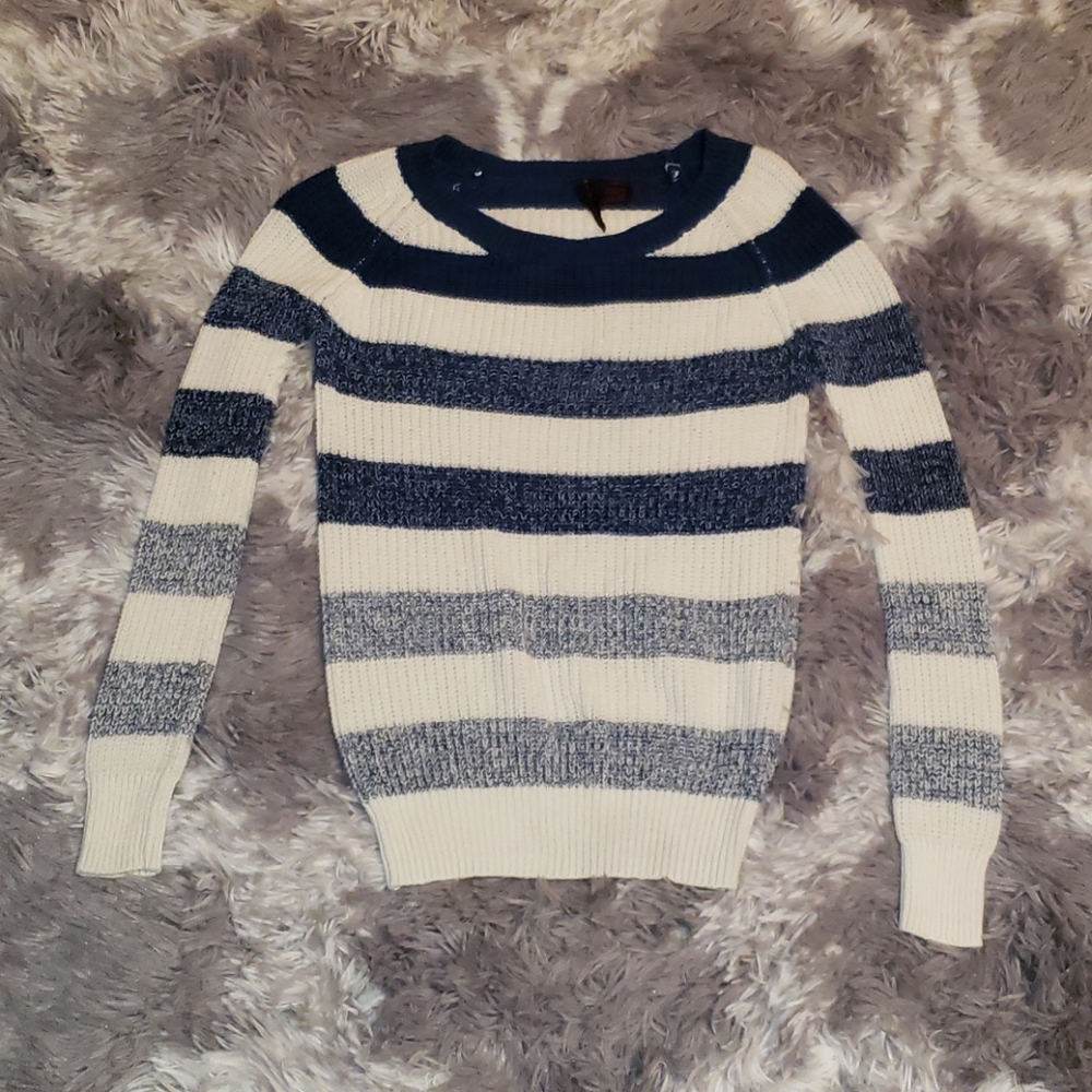 Blue On red Stripe Sweater